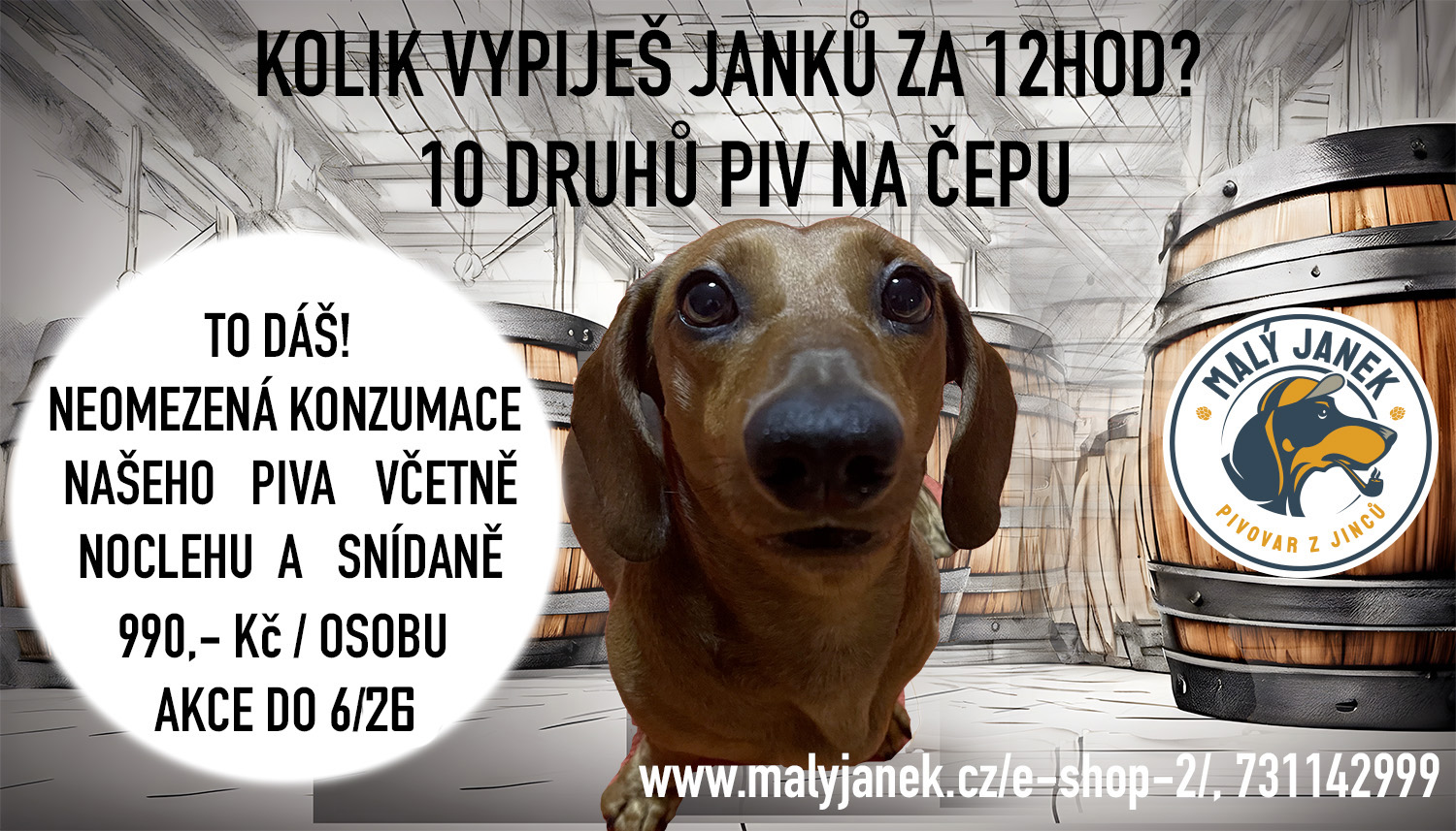 NEOMEZENÁ KONZUMACE PIV S UBYTOVÁNÍM A SNÍDANÍ. Pro jednu osobu