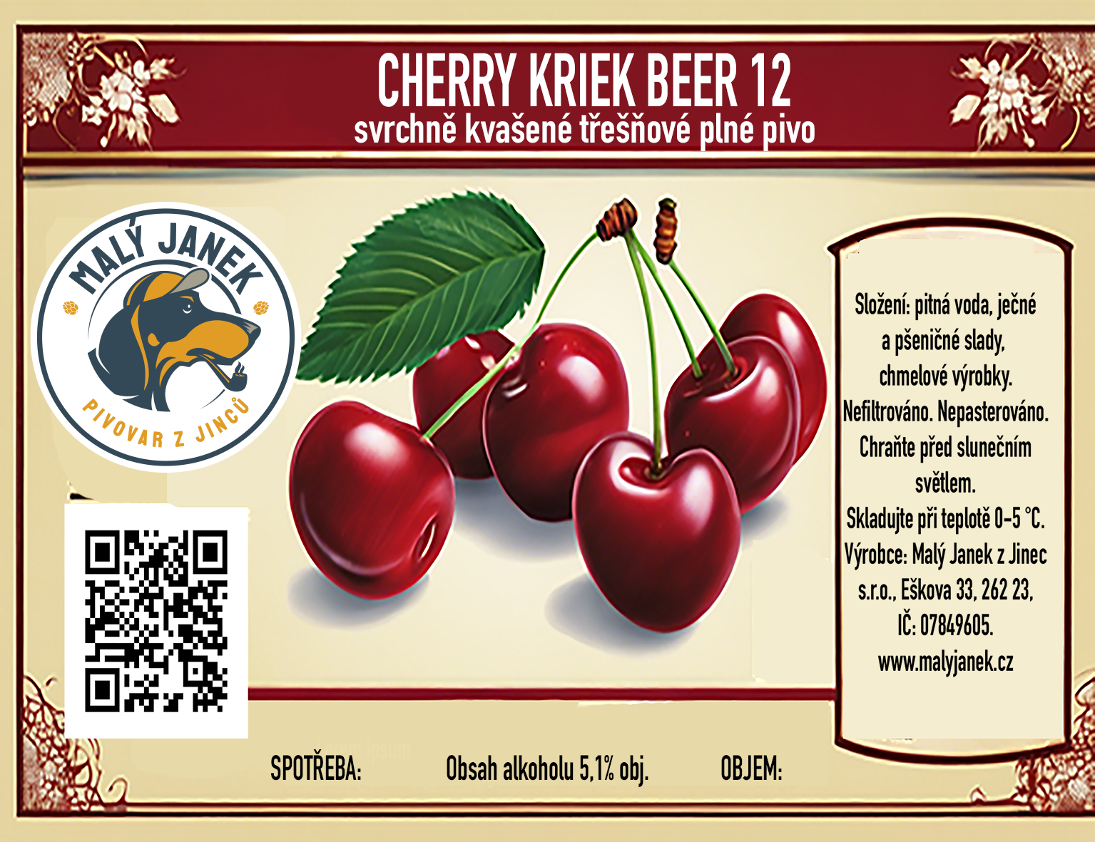 CHERRY BEER 12, třešňové pivo v KEG