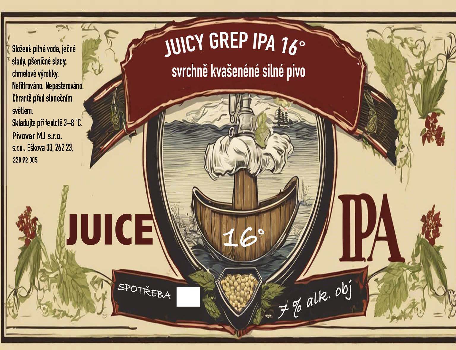 JUICE IPA ANANAS 16 0,75l sklo
